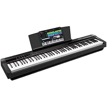 STRICH Digital Piano 88 Key Full Size Weighted Keyboard, Hammer-Action Portable Electric Piano For Beginner Adults, Bundle With Sustain Pedal, Piano Stickers, Music Rest, Black, SDP-P7