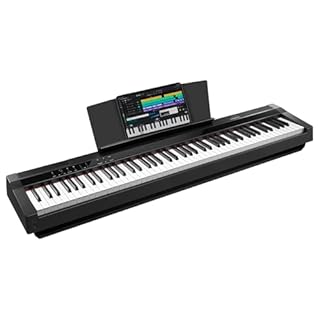 STRICH Digital Piano 88 Key Full Size Weighted Keyboard, Hammer-Action Portable Electric Piano For Beginner Adults, Bundle With Sustain Pedal, Piano Stickers, Music Rest, Black, SDP-P7