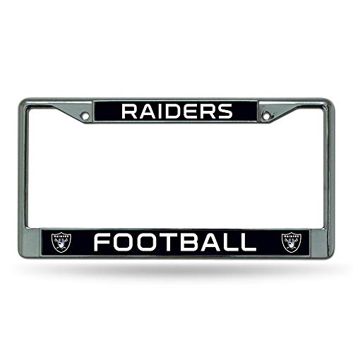 Rico Industries NFL Las Vegas Raiders Unisex Standard Chrome License Plate Frame, Silver, 6 x 12.25-inches by Rico Industries - Used condition - US$19.33