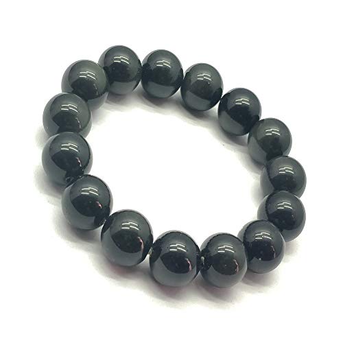 Bracelet en onyx noir 14mm, bijou de protection et porte-bonheur