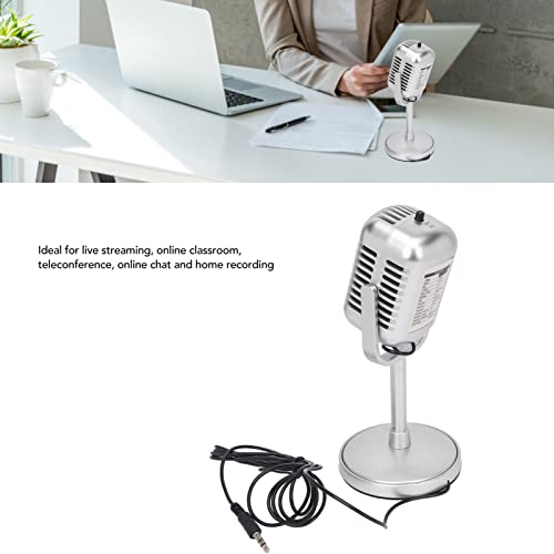 Ebtools 3.5Mm Wired Microphone, Omni Directional Vocal Mic, Gaming Karaoke Singing Microphones, On Off Switch, For Desktop Computers Laptop, Silver #TOP1