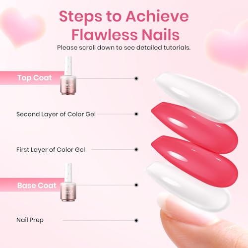 Image of Beetles Gel Base and Top Coat Set, 2Pcs 15ml No Wipe Top Coat Gel Nail Polish & Strong Adhesion Base Coat Long Lasting UV Lamp Needed Nail Art Design Manicure Gifts for Women