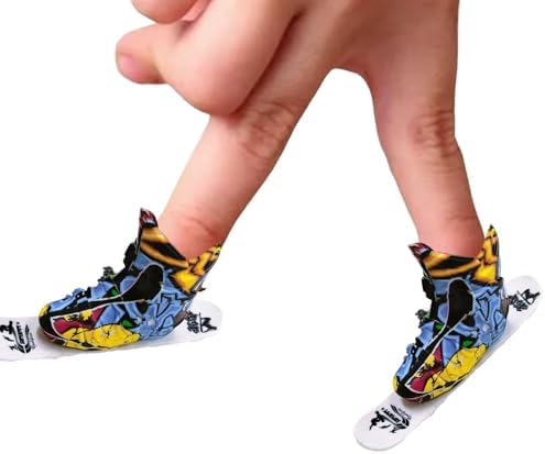 Finger Skater Toy, Mini Roller Skates Toy, Small Finger Skateboard Shoes Toys, Funny Fingerboard Novelty Toys for Kids Boys and Girls - 5