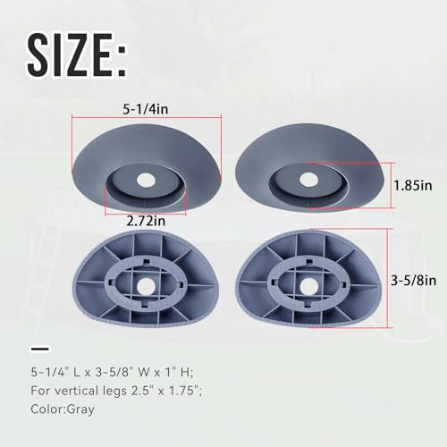 SeDeplacer Vertical Leg End Caps,4Pcs,5-1/4" L x 3-5/8" W x 1" H by SeDeplacer - Used condition - Image 4