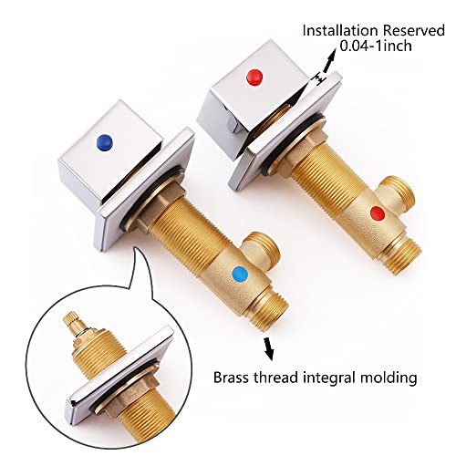 Skowll Bathroom Waterfall Faucet 2 Handle Vessel Sink Faucets Widespread Vanity Faucet 3 Holes With Led Lights, Polished Chrome #TOP5