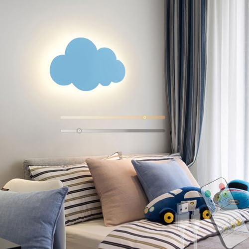 Lámpara de pared infantil forma de nube regulable recargable por USB