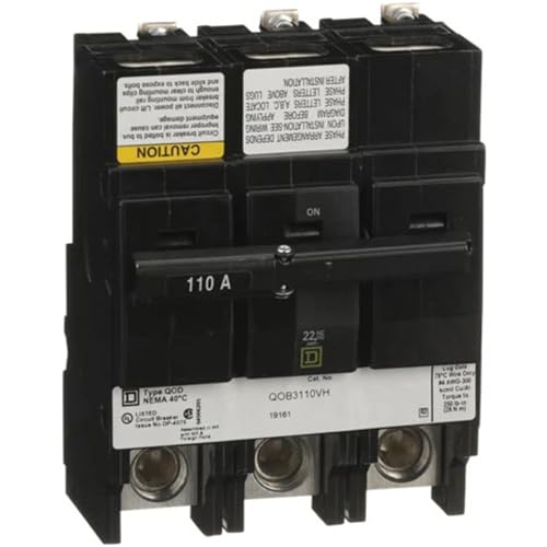 SCHNEIDER ELECTRIC Miniature Breaker 240-Volt 110-Amp QOB3110VH Motor Circuit Protector 600V 100A