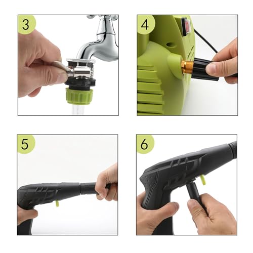 OmePS Electric Pressure Washer, Commercial Washing Machine, Fully Automatic Car Wash, High-Power Water Gun With 3 Nozzles, 33ft Hose, 16.4ft Power Cord For Cleaning Houses, Cars, Fences, Patios - Image 8