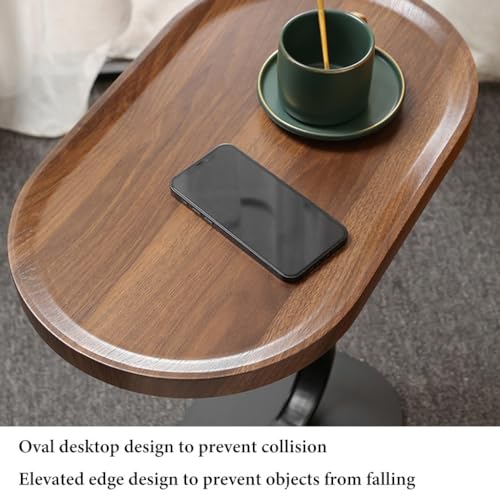Mesa auxiliar ovalada con escritorio de madera y centro decorativa para dormitorio 4