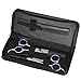Hair Cutting Set, Professional Haircutting Barber Thinning Hairdressing Shears Set with Black Leather Case and Salon Cape