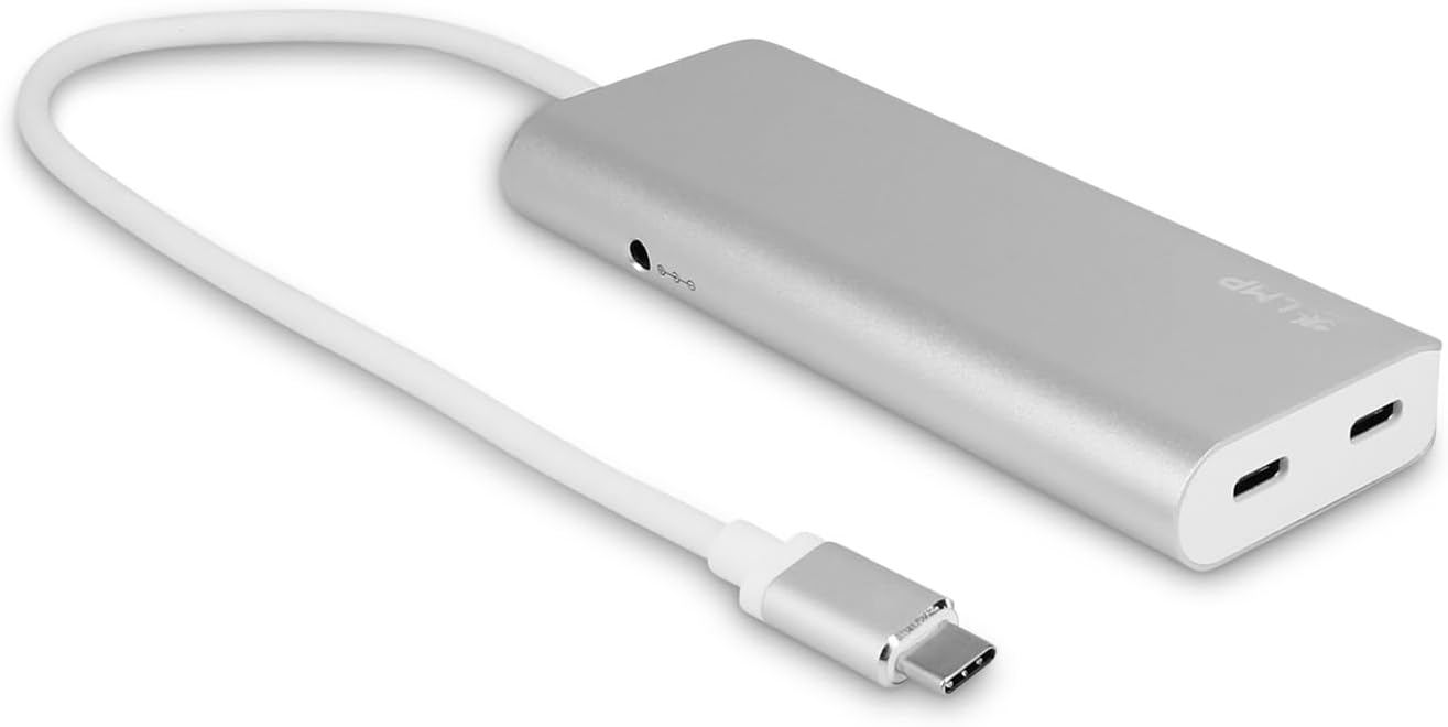 LMP USB-C HUB 7 Port USB-A (4) & USB-C (3) hub with, W126339993 ((4) & USB-C (3) hub with External Power Supply (36W) - Silver - 2 pin EU Wall Charger P/N 22700KEY)