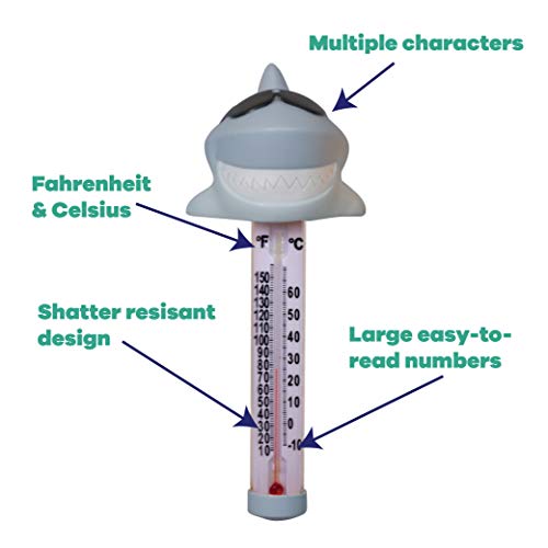 GAME 2700 Shark Spa and Pool Thermometer, Shatter-Resistant Casing Tether Included, Fahrenheit and Celsius, 9-in height x 3-1/2-in diameter - Thumbnail 4