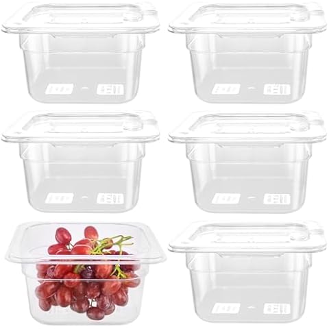 MAHOOMMAKH 6 Pack Clear Food Pans Cover