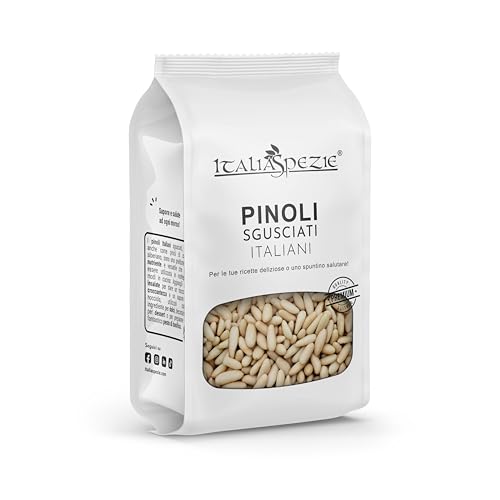 Pinoli sgusciati italiani, pacco da 350 g - Primissima qualità - frutta secca italiana al naturale, senza conservanti - senza sale - ideali per pesto alla Genovese - Italia Spezie