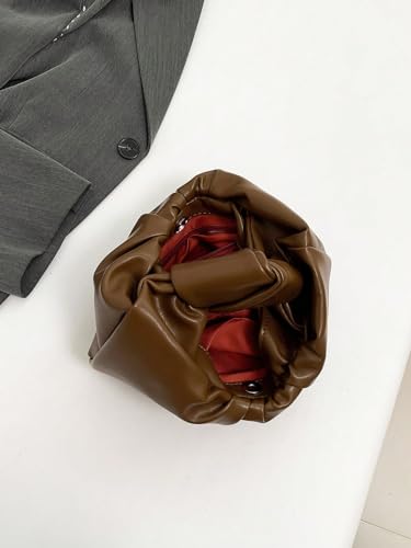 Image of GORGLITTER Women's Cute Hobo Bag Ruched Twist PU Leather Clutch Purse Handbag with Magnetic Closure | Cute
