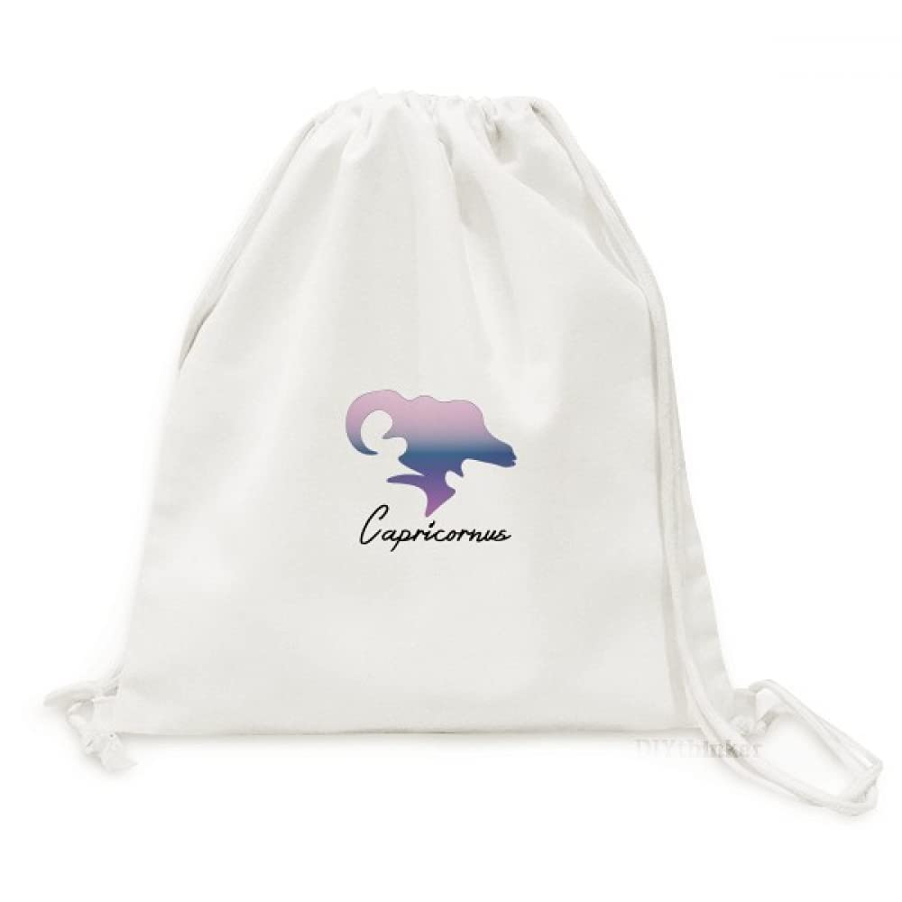 DIYthinkerInsist Diligence Taurus Art Deco Gift Fashion Backpack Canvas Drawstring Reusable Mesh Shopping Bag