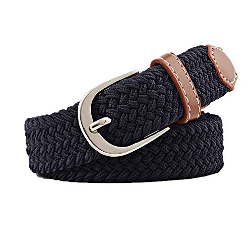Andongnywell Unisex Elastic Belt Braided Casual Woven Stretch Belt for Women Width Waist Strap Cinch Waistband