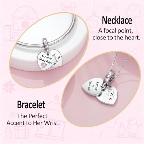 DALARAN Granddaughter Charm Fits Pandora Bracelets Silver Star Heart Dangle by DALARAN - Used condition - Image 2