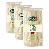 BIOASIA Fideos de arroz ecológico, fideos asiáticos elaborados con 100 % harina de arroz ecológica, sin gluten y veganos, 1 x 200 g (Paquete de 3)