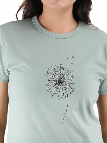 Image of Women's Slim Fit Graphic Printed T-Shirt | Soft 100% Cotton Fabric | Round Neck Half Sleeve Casual Top, Travel & College Pack of 2 Set