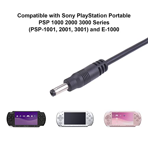 Psp 3000 Charger Cable Power Cord Replacement For Sony Playstation Portable Psp 1000 2000 3000 Series (Psp-1001, 2001, 3001) And E-1000 Usb Data Cable - 4Mm * 1.7Mm Plug(3.3Ft) #TOP2