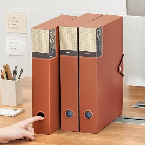 TNDCKP A4 Storage File Boxes Plastic Archives Cases with Lid, File Folder Organizer Document Filing Box for office,home,school (1, 58mm width)