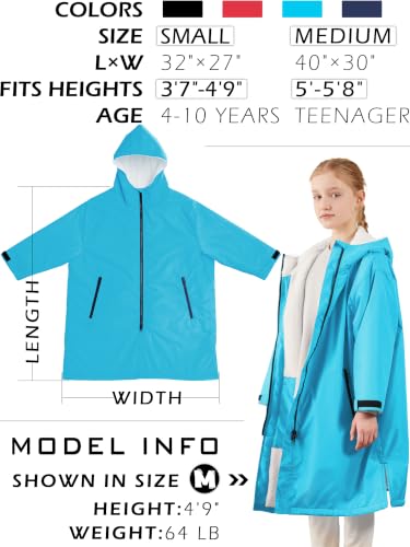 Image of Swim Parka Kids Windproof Sherpa-Lined Unisex Youth Robe Coat Warm Jacket