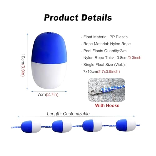 Accessoires de piscine durables ligne de bouée flottante compétition 10m - 4