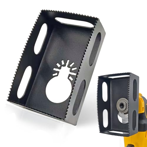 1 Pcs Upgrade Rectangular Slot Cutter, Compatible with Dewalt 20V & Milwaukee M18 Oscillating Multi-Tools, Hardened Steel Drywall Outlet Cutter One Step in Place Electrical Box Cutter for Sheetrock