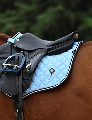 Tapis d'équitation antidérapant bleu ciel absorbant l'humidité