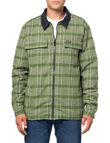 Columbia Men's Pitchstone Heavyweight Shirt Jacket, Greenscape/Black, Small