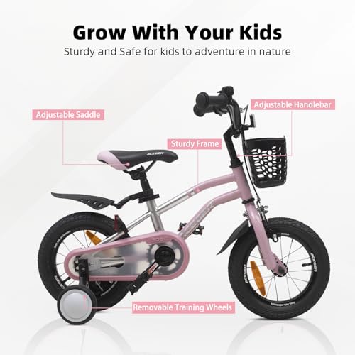Image of ACEGER Kids Bike for Ages 2-12 Years Old Boys Girls and Toddler, 12 14 16 18 Inch Children Bicycle with Training Wheels, 20 Inch Bike with Kickstand, Multiple Colors.