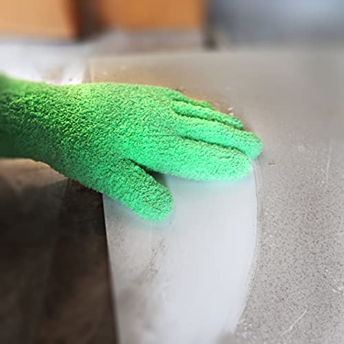 Evridwear Microfiber Dusting Gloves, Dusting Cleaning Glove For Plants, Blinds, Lamps,And Small Hard To Reach Corners (Green 2 Pairs) #TOP6