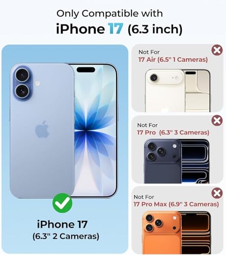 Image of SQUIF Crystal Clear Transparent iPhone 17 Case with Camera Protection | Shockproof TPU Bumper | 7FT Drop Protection | Anti-Yellowing Slim Cover for iPhone 17