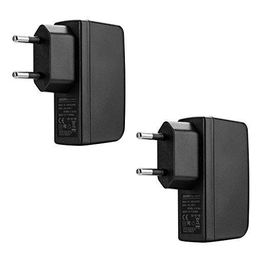 Aukru 2X 5V 2A Cargador de Pared USB portátil para Raspberry Pi, Power Bank Xiaomi, Huawei, iPhone XS/X/8 Plus/7 Plus/6s/6s Plus/6/5s,iPad,Samsung Galaxy S9/S8/S7/S6/S5, Blackberry, Nexus