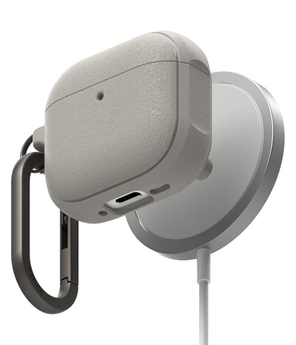 【Ringke】AirPods 4 ケース ONYX MAGNETIC TPU素材 耐衝撃 衝撃吸収 紛失防止 傷防止 保護ケース イヤホン保護 マグネット搭載 ブルートゥースワイヤレス イヤホン エアーポッズ4世代 (カラビナ付き) - Warm Gray（Amazon）