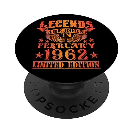 Cumpleaños Febrero 1962 Edición Limitada Regalo February PopSockets PopGrip Intercambiable