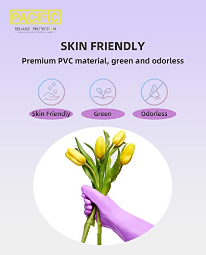 Pacific Ppe 2 Pairs Dishwashing Cleaning Gloves With Latex Free, Cotton Lining, Kitchen Gloves (Purple+Blue, Small) #TOP3