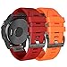 Produktbild NotoCity Armband für Garmin Fenix 5/Fenix 5 Plus/Fenix 6/Fenix 6 Pro/Forerunner 935/945, 22mm Breite Silikon Quick-Fit Uhrenarmband, Mehrfache Farben (Rot + Orange)