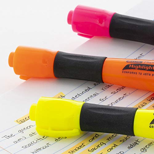 Bazic Highlighter Yellow Color Desk Style, Soft Grip Chisel Tip Broad Fine Line Highlighters, Unscented Coloring Marker (3/Pack), 1-Pack #TOP6