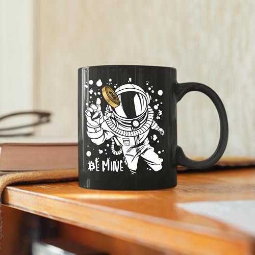 Bitcoin Astronaut Gift for Finances Enthusiasts for Crypto Fans 11oz 15oz Black Coffee Mug - Image 6