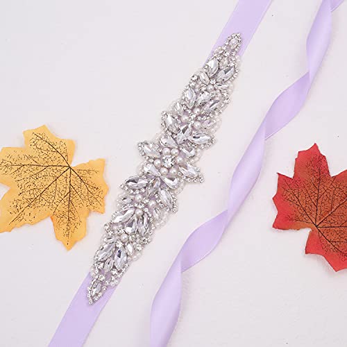 Wedding Sash Bridal Belts With Rhinestones And Pearls Simple Satin Ribbon Sash for Bride Dress4