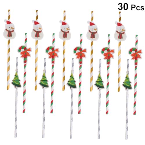 Beaupretty Pitillos de Papel Navidad 30 pcs miniatura 7