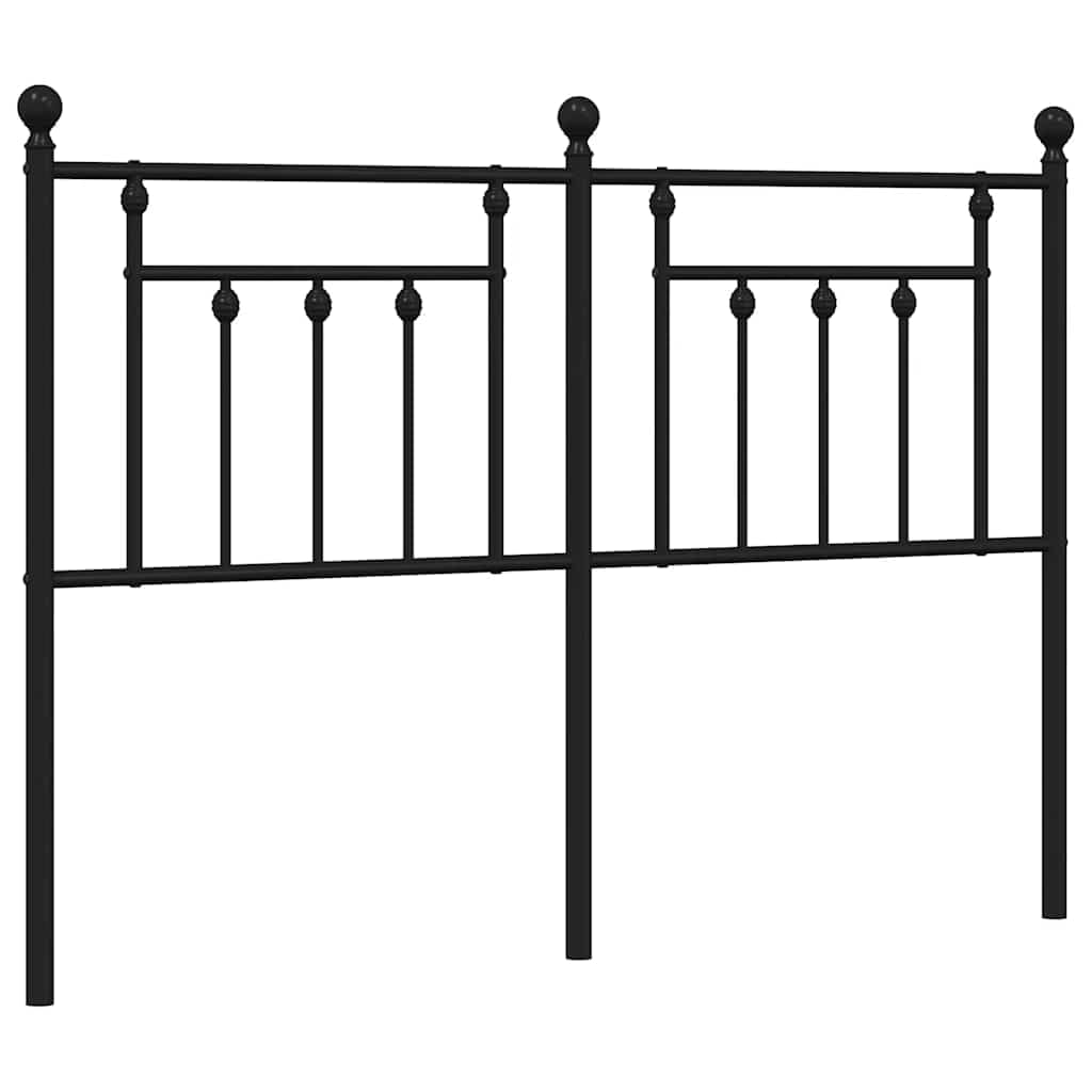 vidaXL Metal Replace Headboard, Bed Header for Bedroom Living Room, Bed Headboard with Metal Legs, Black Headboard for Single Bed, Black 135 cm