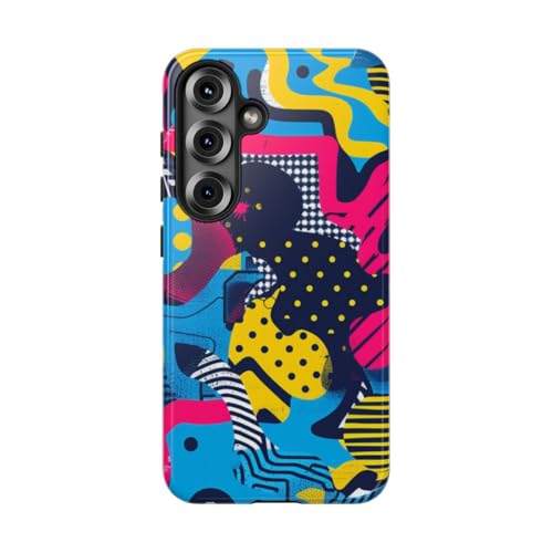 Coque rigide brillante Samsung S25 jaune motif abstrait