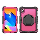 Support portable pliable : rotation à 360° + poignée pliable à 180°. La poignée ronde peut également être utilisée comme un support portable pliable permettant un réglage sans effort de l'étui de votre tablette à plusieurs angles de vue, pour des activités telles que regarder des vidéos, taper ou participer à des vidéoconférences.