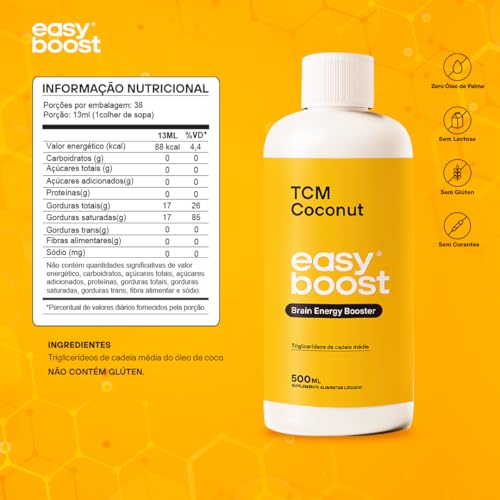 Óleo Coconut Tcm Easy Boost Mct Puro 100% Do Coco 500ml
