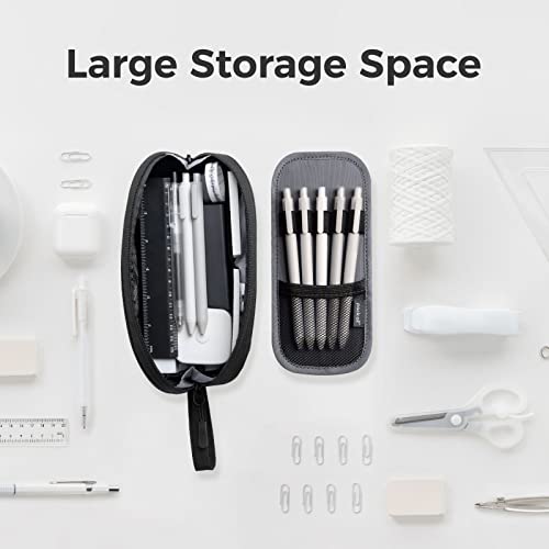 Image of pack all Large Pencil Case, Multi-Compartment Pencil Pouch with Zipper | Large Capacity, Removable Compartment, Durable Fabric, Smooth Zipper, Multi-use for Pens, Stationery & Makeup, Black