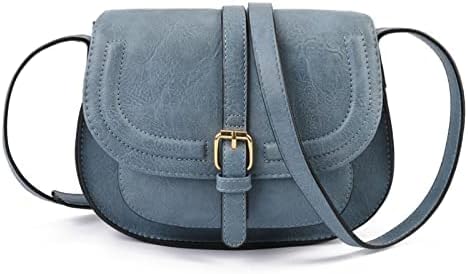 AFKOMST Crossbody Bag for Women Small Satchel and Shoulder Bag Vintage Saddle Handbags Vegan Leather