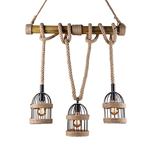 Suspension en corde de fer lustre cage vintage pour maison et bar